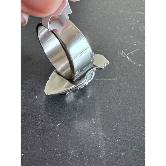 Pirate Mounted Skull Mens Ring 10 Rock Biker Gothic Stainless Steel Shield - Picture 12 of 13